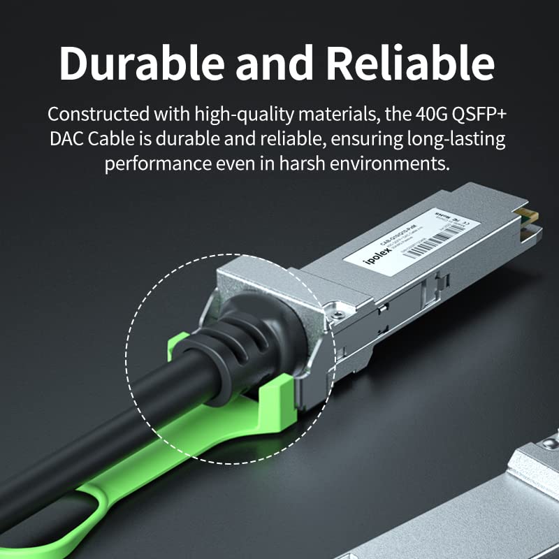 ipolex 40G QSFP+ DAC Twinax Cable, 40GBASE-CR4 Passive Direct Attach Copper Cable, 3m(10ft), for Cisco QSFP-H40G-CU3M, Meraki MA-CBL-40G-3M, Intel XLDACBL3,Compatible with Cisco C9500-32QC and More - Image 4